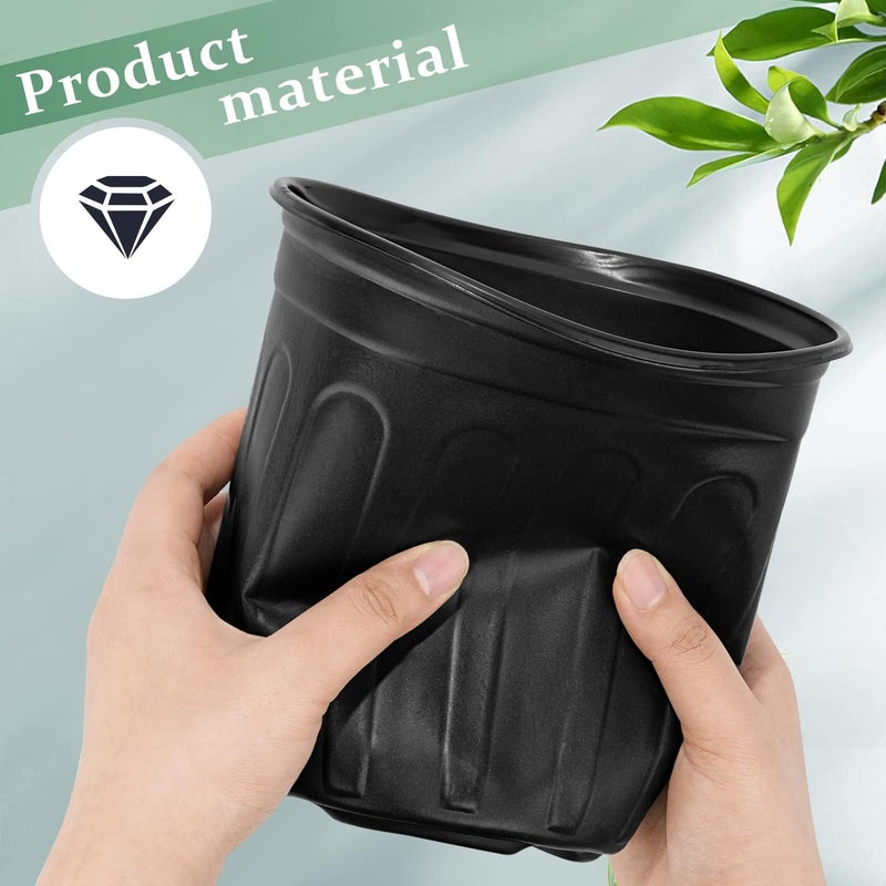 RAOOKIF 1 Gallon Pots for Plants, Flexible 1/2/3/5 Gallon Nursery Pots with Drainage, 1 Gallon Plastic Pots for Plants - Image 3
